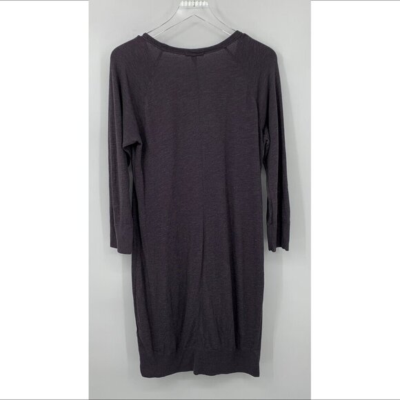 James Perse raglan tunic sweatshirt dress washed heather gray knit stretch 3 L - Picture 3 of 4